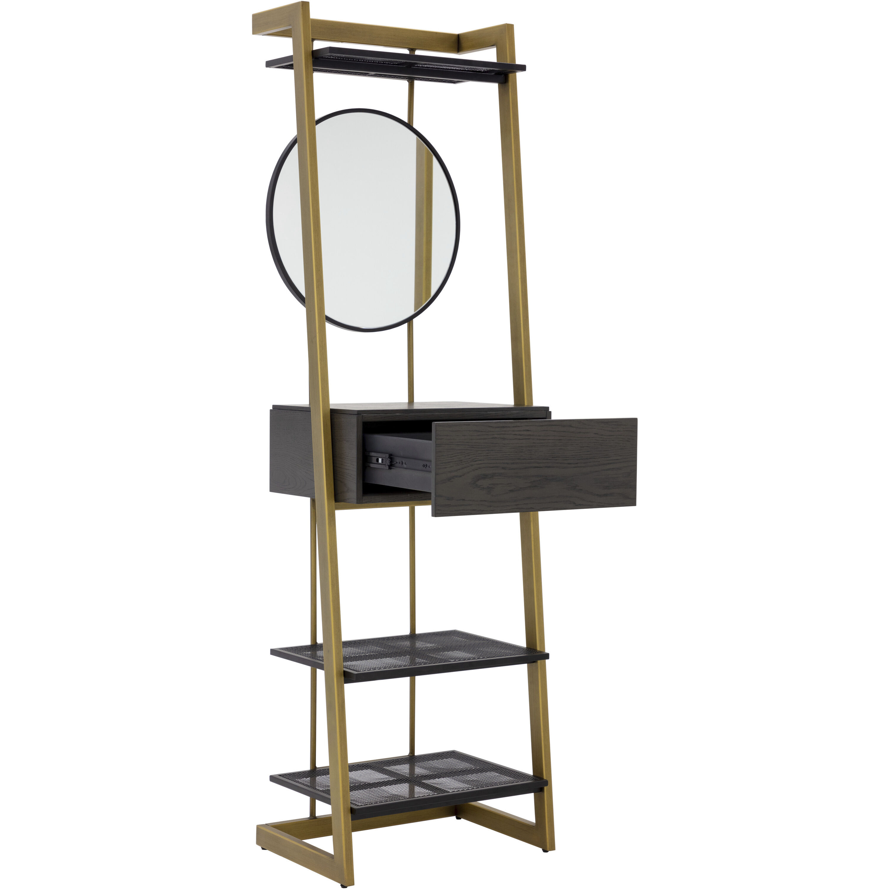 Culpo Smoke Grey / Antique Brass Entryway Storage Cabinet